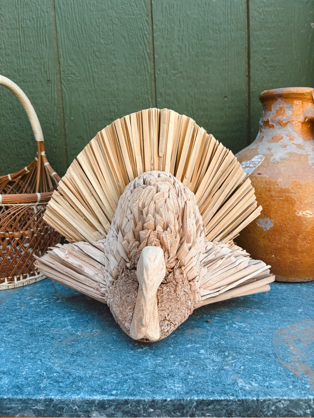 Natural Wood Decorative Turkey Figurine - Home Accents